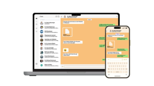 Screen-Ansichten des TI-Messenger von akquinet