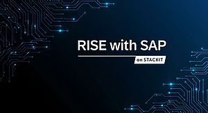 Motivbild mit Schriftzug "RISE with SAP on STACKIT" 